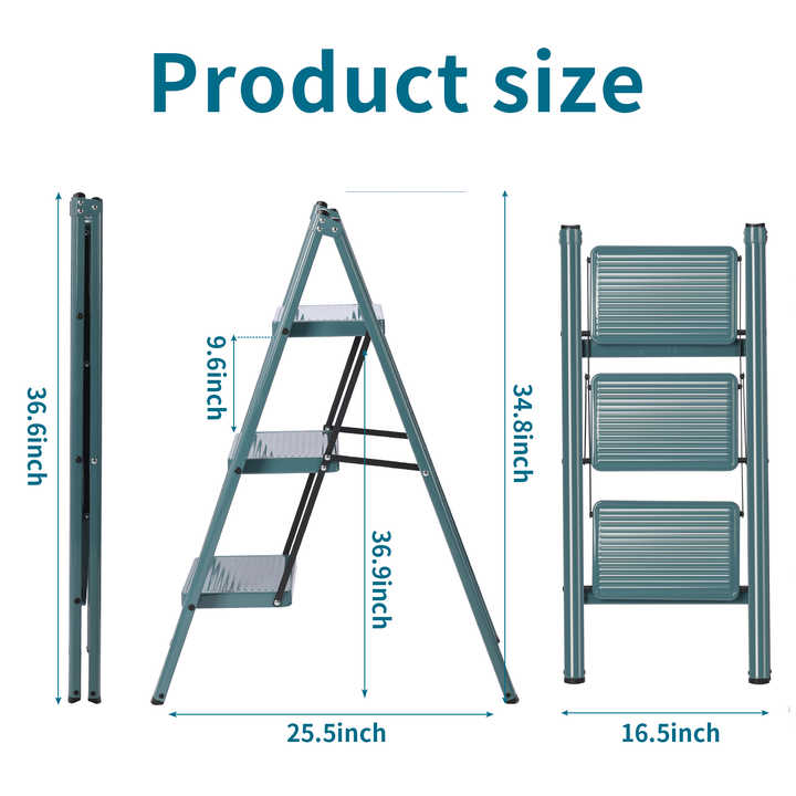 Modern Design 3 Step Carbon Steel Folding Ladder Custom Length Direct ...