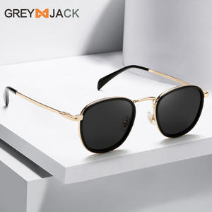 เกรย์แจ็คแว่นกันแดดทรงกลมโลหะสำหรับทุกเพศ กรอบสีทอง เลนส์ TAC ป้องกันรังสียูวี 400 ประเภท 3 ที่บังแดด - Product Image 4