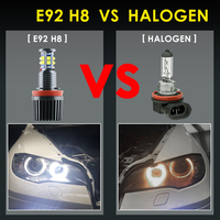 H8-ampoules d'oeil d'ange LED, lumière Super brillante, 6500k blanc, 12V-24V, lampe Halo marqueur pour E90 E92 E93 E70 E82 E89, 2 pièces