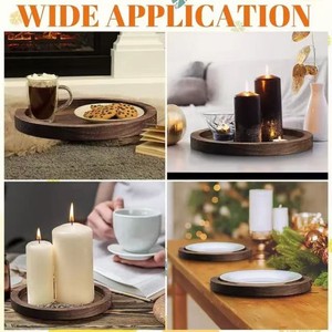 Vassoio Portacandele Rotondo Minimalista Ecologico, Centrotavola Retrò, Decorazione Rustica per la Casa - Product Image 4
