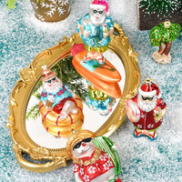 2026 nouvelles décorations de noël verre peint vieil homme cocotier arbre de noël robe créative pendentif scène mise en page pendentif
