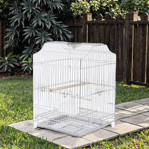 Cage pour animaux de compagnie de style boîte, en acier inoxydable avec revêtement en poudre, à motifs solides, avec fermeture à pression, écologique, adaptée aux perroquets - Product Image 4