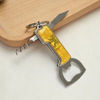 Fabricant OEM d'articles métalliques personnalisés, couteau multifonction en métal, porte-clés, outil pliable de survie en plein air, ouvre-bouteille
