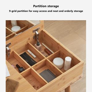 Bàn trang điểm gỗ nguyên khối phong cách tối giản hiện đại cho phòng ngủ, phong cách Bắc Âu, nhẹ nhàng sang trọng, có ngăn chứa đồ cho căn hộ nhỏ - Product Image 6