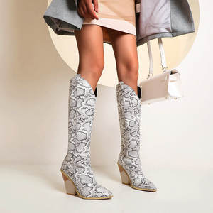 2024 Western nouvelle mode à talons hauts bout pointu bottes au genou passerelle femmes bottes longues bottes au genou - Product Image 3