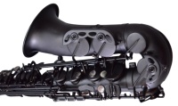 Saxofón Profesional HUAYUN de Latón Resistente, Estilo Selmer 54 Llaves, Color Negro Mate con Botones de Perla Negra, Ideal para Entrenamiento