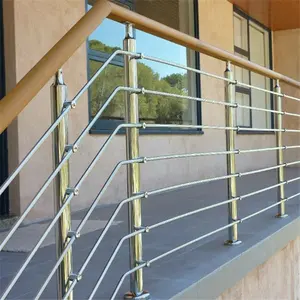 Daiya Kayu Tangga Rail dengan Kawat Kabel Tali untuk Deck dan Balkon