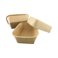 Offre Spéciale – Boîte à lunch rectangulaire en papier kraft écologique jetable avec poignée, personnalisable, biodégradable, pour plats à emporter