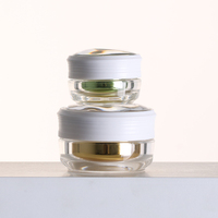 Pot en plastique pour crème cosmétique de luxe vert 5g 10g, emballage personnalisé pour beurre corporel