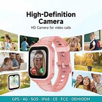 Montre connectée pour enfants K10 personnalisée OEM ODM, design fin, carte SIM 4G, appel vidéo HD, WiFi, positionnement LBS GPS, 950 mAh, SOS, CE