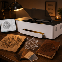 Machine de découpe et de gravure au laser CO2 60W 500x300mm, conception de sécurité fermée, grave la pierre/le caoutchouc/le verre/le marbre, pour les créateurs DIY