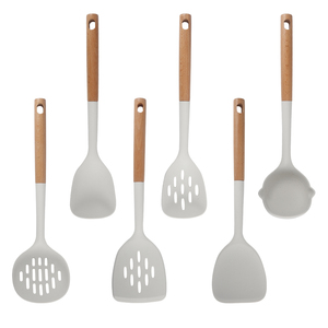 Set Utensili Da Cucina 24 Pezzi - Silicone E Legno, Con 12 Ganci, Nero - Foto 4