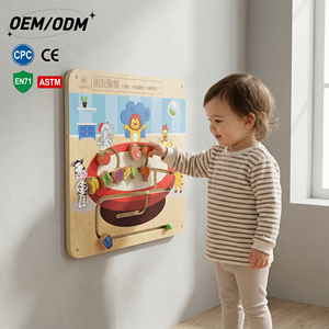 Tavola delle Attività Montessori in Legno - Giocattolo Educativo <span class=keywords><strong>Sociale</strong></span> per Distribuzione Alimenti Prescolare, Sicuro, Non Tossico e Salvaspazio - Product Image 1