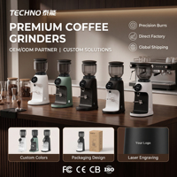 Moulin à café professionnel pour usage domestique, meule plate en acier inoxydable SUS420 de qualité alimentaire de 64 mm, avec trémie à grains de 320 g et écran LED