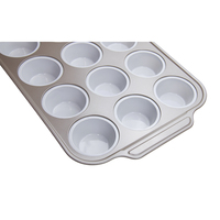 Moules à gâteau ronds en silicone, plateaux antiadhésifs, moules à muffins en acier au carbone 12 cavités, plateaux à gâteau carrés