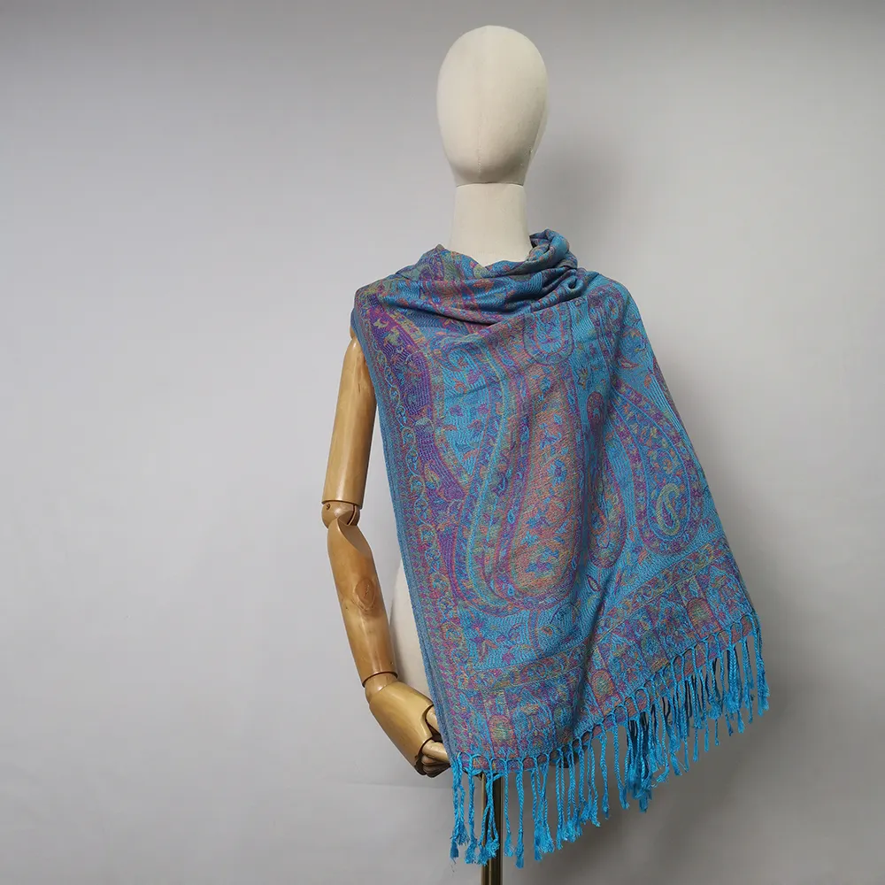 Due toni nero rosso pashmina scialle da donna con frange premium bohémien pashmina sciarpa pashmina rave