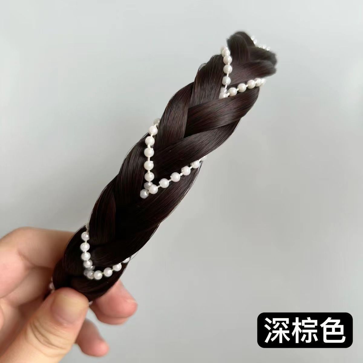 Bandeau de perles [Marron foncé]