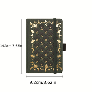 Sổ tay bìa cứng <span class=keywords><strong>A6</strong></span>, kẻ ô chấm, kiểu <span class=keywords><strong>Bullet</strong></span> <span class=keywords><strong>Journal</strong></span>, NEA20, phong cách cổ điển giả da, đóng gáy mở rộng, dùng để ghi chú & lập kế hoạch - Product Image 2