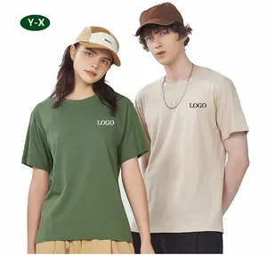 Y-X Groothandel Op Maat Uw Merk Logo 100% Katoen Blanco Mannen T-Shirt Effen Casual Heren T-Shirts