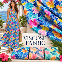 Tissu en viscose 100% imprimé numériquement, directement de l'usine, doux et lisse, textile en rayonne pour la vente en gros