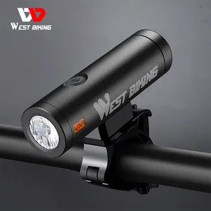 WEST BIKING 1300 Lumen Pengisi Daya Usb IPX5, Setang Sepeda Tahan Air 4500MAH Baterai Besar 6 Mode Lampu Flash Sepeda