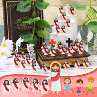 Figur Mini Yesus, Figur Yesus untuk Disimpan di Saku, Hadiah Religius untuk Sekolah Minggu, Pembaptisan, Kerajinan Kristus Penyelamat