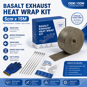 Bande de protection thermique en basalte pour échappement, 5 cm x 15 m, durable, pour tuyaux de course automobile et <span class=keywords><strong>moto</strong></span> - Product Image 6