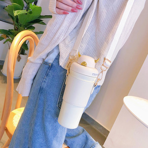 Pequeño diablo lindo termo de acero inoxidable taza de estudiante femenina con pajita taza de agua simple portátil - Product Image 6