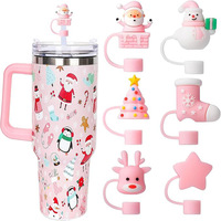 Embouts de paille en silicone de 10 mm, accessoires de décoration de paille de Noël à faire soi-même, gobelets pour la décoration de fête