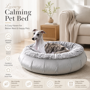 Wholesale Warm Long <b>Plush</b> Fluffy Hooded Dog <b>Cat</b> Cave Bed Soothing Washable Puppy Nest Pet Sleeping Gear OEM - Product Image 1