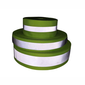 Màu xanh lá cây phản chiếu Polyester Vải băng cao khả năng hiển thị an toàn phản chiếu Webbing Băng - Product Image 4