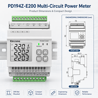 Medidor de Calidad de Energía para Integración de Sistemas SCADA, Trifásico, Modbus RTU, RJ12, Almacenamiento de Datos, Entrada Digital, Salida de Relé, Monitor de Riel DIN, CA