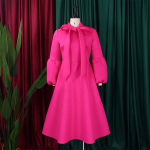 ZHEZHE 2024 primavera nuevo vestido Formal de fiesta elegante <span class=keywords><strong>para</strong></span> damas falda grande dobladillo pajarita cintura alta mangas de burbuja encaje con lentejuelas - Product Image 2