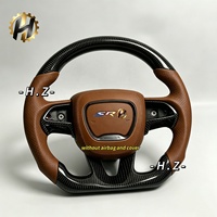 Volant de direction HZ Luxury en fibre de carbone forgée et cuir avec LED, 35 mm, 3/4 branches, modèle Dodge Challenger SRT Hellcat Demon 392 Charger