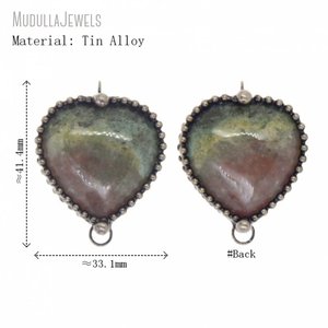 PM40846 piedra Natural océano jaspe corazón colgante brujería joyería Boho bohemio moda colgantes y dijes regalo encanto - Product Image 6