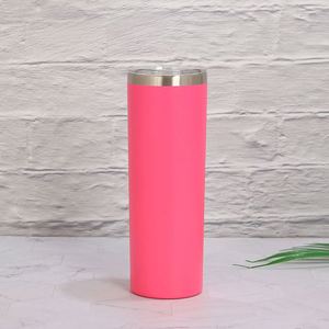 Gobelet droit de 20 oz en acier inoxydable à double paroi isolé sous vide, vierge pour sublimation, avec couvercle à paille - Product Image 1
