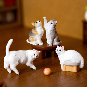 Figura de Resina de Gatito en Miniatura, Realista, con Temática Animal, Adorno de Gato de Dibujos Animados para Oficina y Escritorio de Coche, Decoración, Personalizable - Product Image 3
