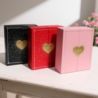 Kotak Perhiasan Mawar Hari Valentine Bentuk Hati untuk Cincin, Kalung, Gelang, Hadiah Romantis untuk Festival, Ulang Tahun, Kemasan Kado