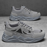 Chaussures pour hommes printemps 2026, respirantes, en maille, style coréen, lacets, baskets antidérapantes, durables, à semelle épaisse, décontractées, pour la course à pied