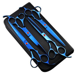 Ensemble de ciseaux roses pour toilettage des animaux de compagnie, 7 pouces, droits et effilés, pour la coupe du poils des chiens, outils de beauté multifonctionnels - Product Image 3