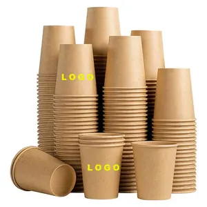 Low MOQ Cheap Customized Logo Disposable Eco Friendly Beverage Coffee Paper Cup 6 8 12 oz Paper Cup