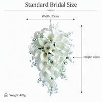 Weiße Calla-Lilie Tropfenförmiger Brautstrauß Künstlicher Lilien-Hochzeitsstrauß Handblumen für Fotoshootings Deko Künstlicher Hochzeitsstrauß