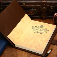 Carnet A5 Vintage Cuir PU avec Cadenas a Combinaison Journal Gaufre Cahier Ecriture Bloc Notes Coffret Cadeau Bureau Ecole