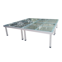 Plates-formes de scène portables en verre aluminium et verre acrylique de 1.22*1.22m utilisées pour scène de concert d'événement