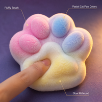 Jouets Squishy Patte de Chat Kawaii Anti-Stress à Remontée Lente, Couleurs Pastel Moelleuses, Compagnon de Bureau Personnalisé OEM ODM