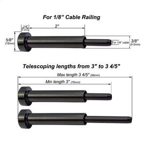 Kit de barandilla de <span class=keywords><strong>cable</strong></span> invisible negro Tensor DE CAMBIO DE 1/8 "y terminal oculto T316 Acero inoxidable - Product Image 2