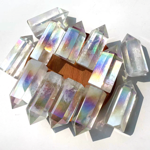 Venta al por Mayor de Torres de Cuarzo Cristalino Natural de 6-9 cm, Varitas de Cuarzo <span class=keywords><strong>Aura</strong></span> Angle Pulidas para Decoración del Hogar - Product Image 6