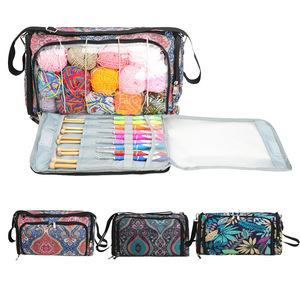 Custom Portable Large Capacity Knitting Yarn bag crochet hooks Wool Yarn Storage Bag