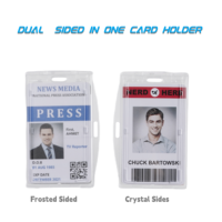 Porte-cartes d'identité en acrylique double usage Bestom, porte-badges en plastique rigide avec clé 1840-6610