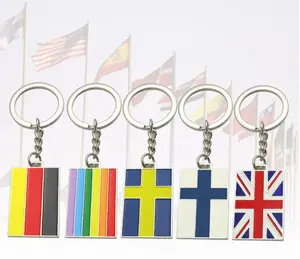 Factory Wholesale Custom Metal Key Chain 2d 3d Logo Letter Keychain Zinc Alloy Keyring Custom Enamel World Flag Map Keychain